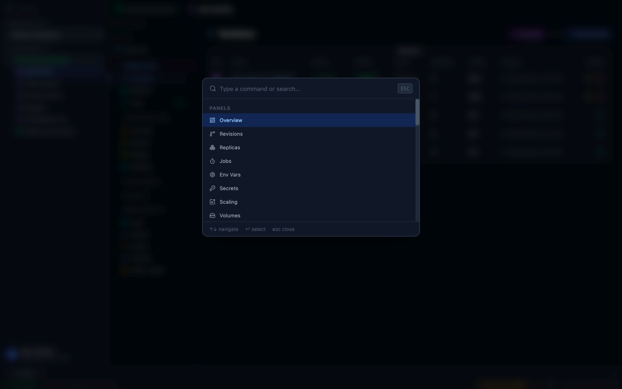 AcaLens — Command palette with fuzzy search across apps, panels, and actions